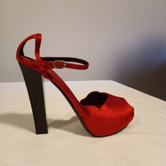 Ralph Lauren Purple Label Shoes - RALPH LAUREN COLLECTION - Red Satin Platforms